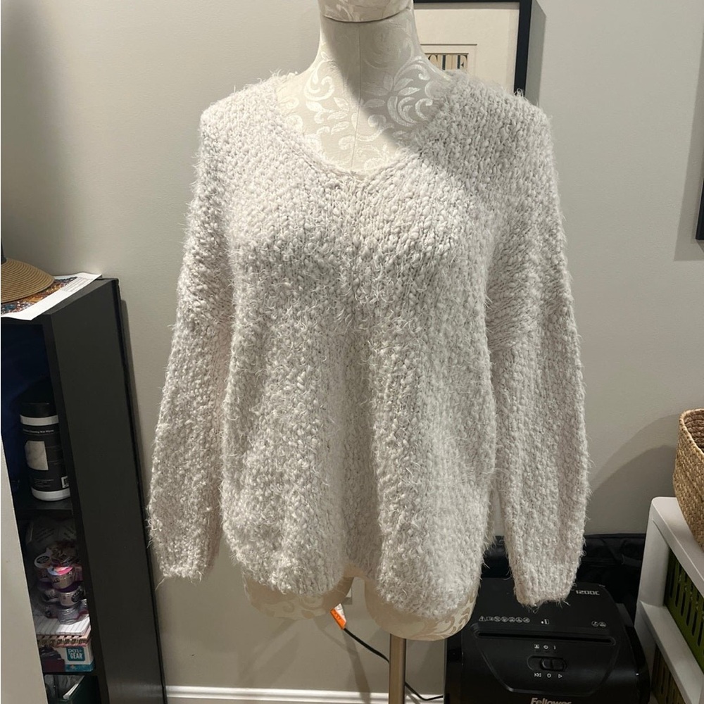 Altar'd State Cream V-Neck Sweater